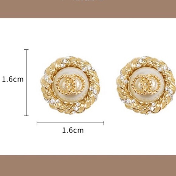 💎PRICE🔻 Double Circle Pearl Earrings jewelry designer inspired - Picture 7 of 7